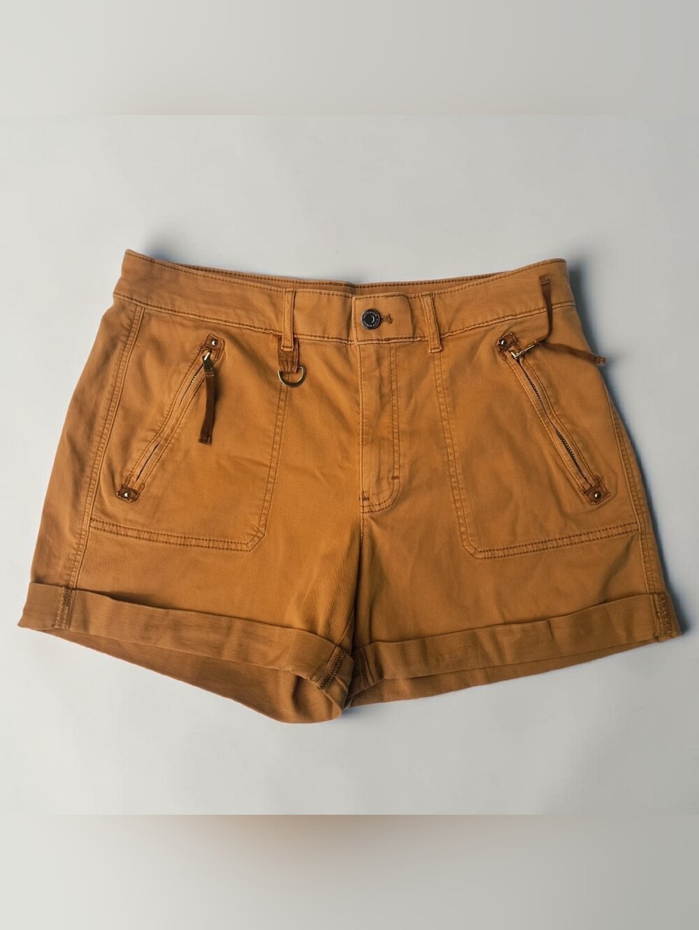 White House Black Market Rust Utility Shorts, Mid Rise Size 8